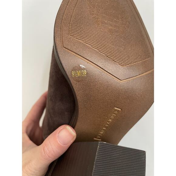 Vince Camuto Suede Leather 3.5" Heel Pointed Toe Bootie Brown Size 8.5 NEW - Picture 8 of 8